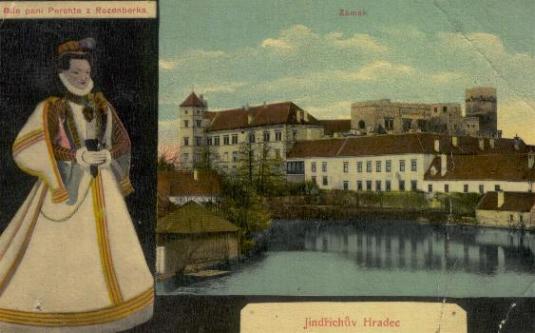 Schloss Jindrichuv Hradec (Neuhaus) und Frau Perchta aus Rozmberk (Weisse Frau) - Eintritt in Photogalerie