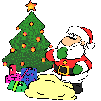 Santa naděluje dárky