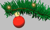 Větvička vánočního stromku s vánoční ozdobou